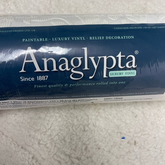 anaglypta Other - Luxury Damask Paintable Wallpaper Embossed Blown Vinyl Anaglypta RD80027